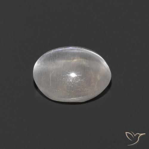 Silimanita Ojo de Gato Gris muy claro natural de 0.98 ct, Ovalada, Transparente