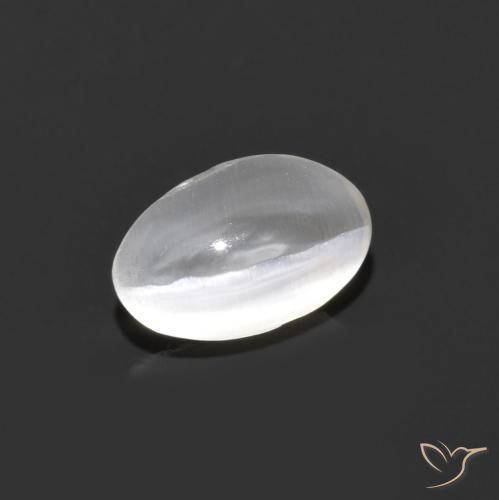 Silimanita Ojo de Gato Gris muy claro natural de 0.90 ct, Ovalada, Transparente