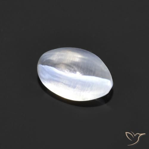 Silimanita Ojo de Gato Gris muy claro natural de 1.20 ct, Ovalada, Transparente