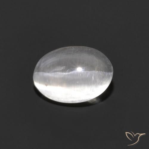 Silimanita Ojo de Gato Gris muy claro natural de 0.84 ct, Ovalada, Transparente