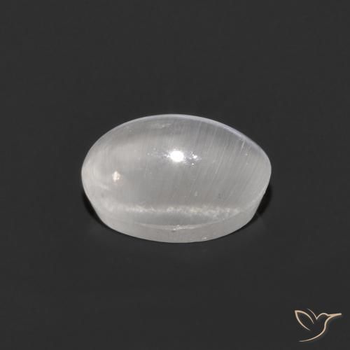 Silimanita Ojo de Gato Gris muy claro natural de 0.84 ct, Ovalada, Transparente