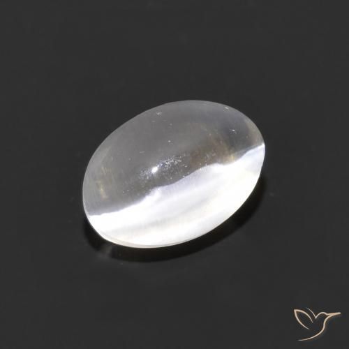 1.05ct Natural Gris muy claro Silimanita Ojo de Gato, Ovalada, Transparente