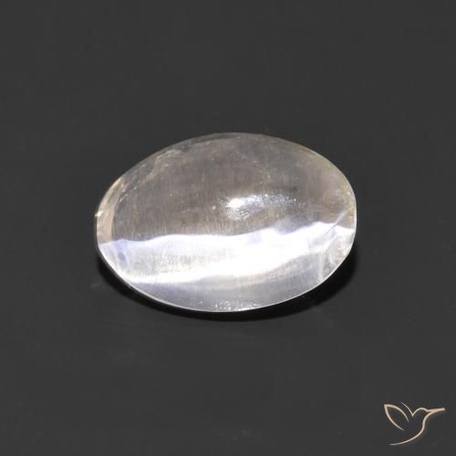 1.29ct Natural Gris muy claro Silimanita Ojo de Gato, Ovalada, Transparente