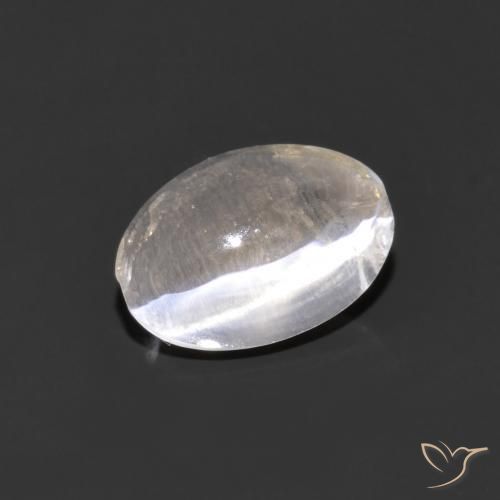 Silimanita Ojo de Gato Gris muy claro natural de 1.29 ct, Ovalada, Transparente