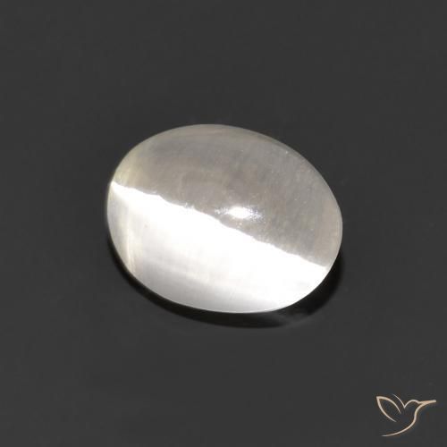 Silimanita Ojo de Gato Gris muy claro natural de 1.15 ct, Ovalada, Transparente