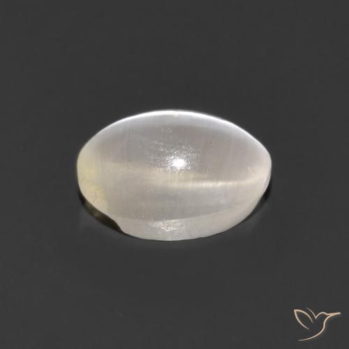Silimanita Ojo de Gato Gris muy claro natural de 1.15 ct, Ovalada, Transparente