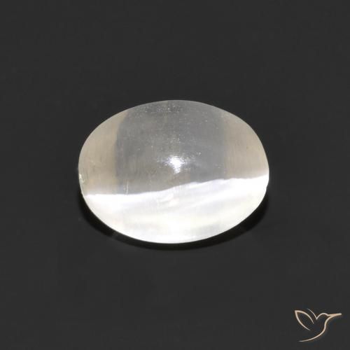 1.41ct Natural Gris muy claro Silimanita Ojo de Gato, Ovalada, Transparente