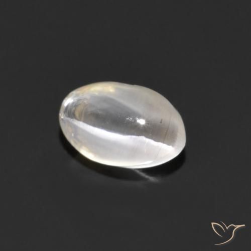 Silimanita Ojo de Gato Gris muy claro natural de 1.06 ct, Ovalada, Transparente