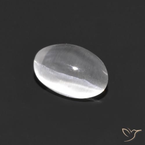 Silimanita Ojo de Gato Gris muy claro natural de 0.95 ct, Ovalada, Transparente