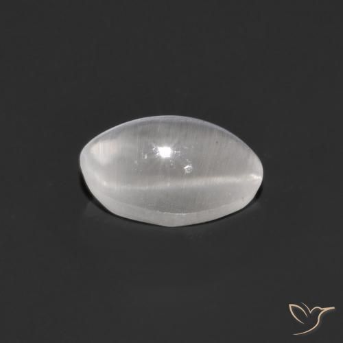 Silimanita Ojo de Gato Gris muy claro natural de 0.95 ct, Ovalada, Transparente