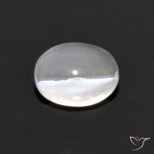 1.30ct Natural Gris muy claro Silimanita Ojo de Gato, Ovalada, Transparente