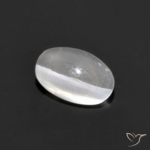 Silimanita Ojo de Gato Gris muy claro natural de 0.77 ct, Ovalada, Opaco