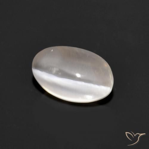 Silimanita Ojo de Gato Gris muy claro natural de 1.33 ct, Ovalada, Transparente