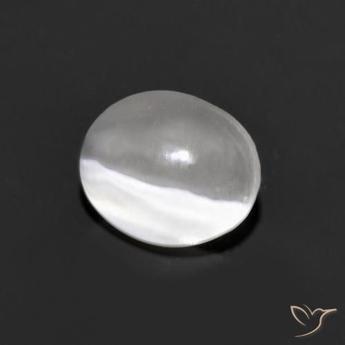 Silimanita Ojo de Gato Gris muy claro natural de 1.07 ct, Ovalada, Transparente