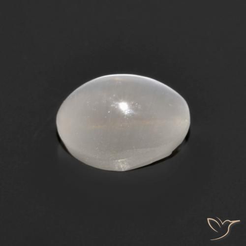 Silimanita Ojo de Gato Gris muy claro natural de 1.07 ct, Ovalada, Transparente