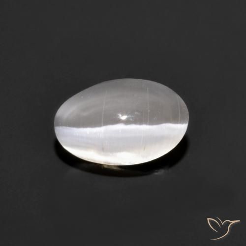 Silimanita Ojo de Gato Gris muy claro natural de 1.14 ct, Ovalada, Transparente
