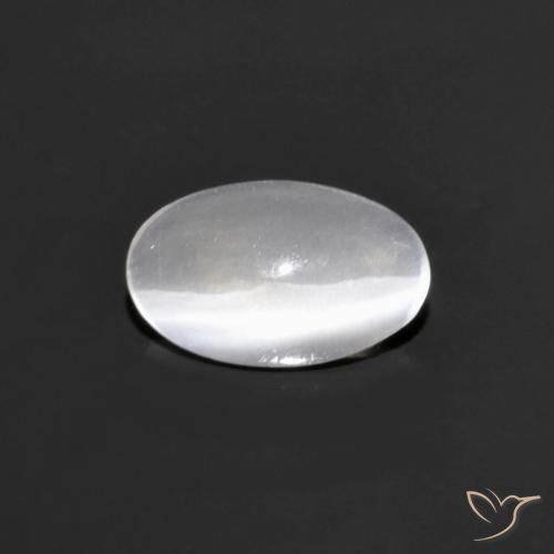 Silimanita Ojo de Gato Gris muy claro natural de 0.77 ct, Ovalada, Transparente