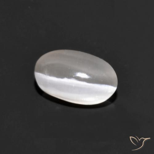 Silimanita Ojo de Gato Gris muy claro natural de 1.10 ct, Ovalada, Transparente