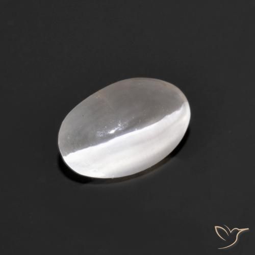 0.99ct Natural Gris muy claro Silimanita Ojo de Gato, Ovalada, Transparente