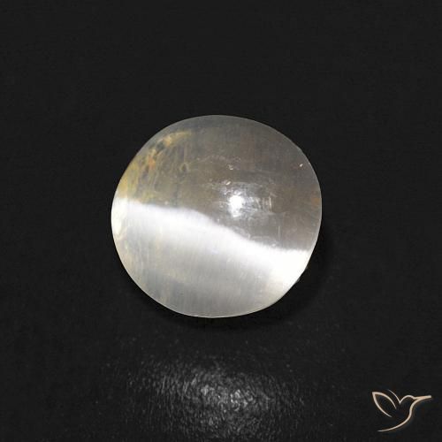 Silimanita Ojo de Gato Blanco cálido natural de 0.99 ct, Ovalada, Transparente