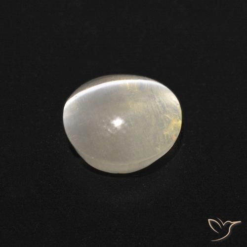 Silimanita Ojo de Gato Blanco cálido natural de 0.99 ct, Ovalada, Transparente