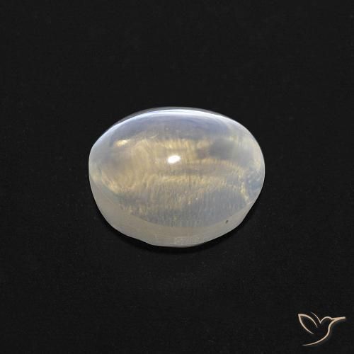 Silimanita Ojo de Gato Blanco cálido natural de 1.08 ct, Ovalada, Transparente