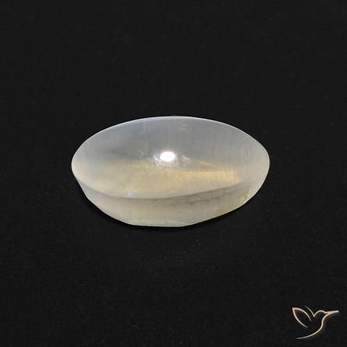 Silimanita Ojo de Gato Blanco cálido natural de 0.84 ct, Ovalada, Transparente