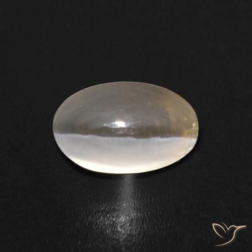 1.10ct Natural Blanco cálido Silimanita Ojo de Gato, Ovalada, Transparente