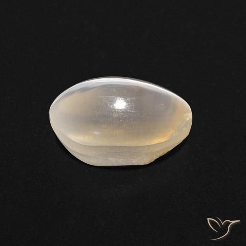 Silimanita Ojo de Gato Blanco cálido natural de 1.10 ct, Ovalada, Transparente