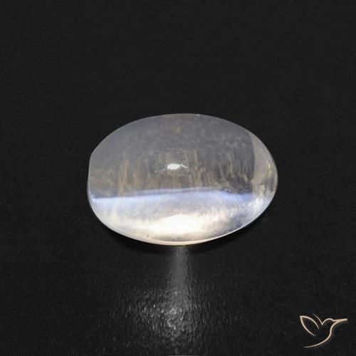 0.85ct Natural Blanco cálido Silimanita Ojo de Gato, Ovalada, Transparente