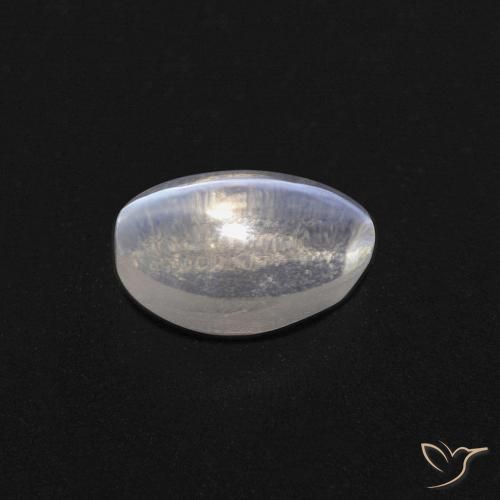 Silimanita Ojo de Gato Blanco cálido natural de 0.85 ct, Ovalada, Transparente