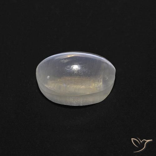 Silimanita Ojo de Gato Blanco cálido natural de 0.86 ct, Ovalada, Transparente