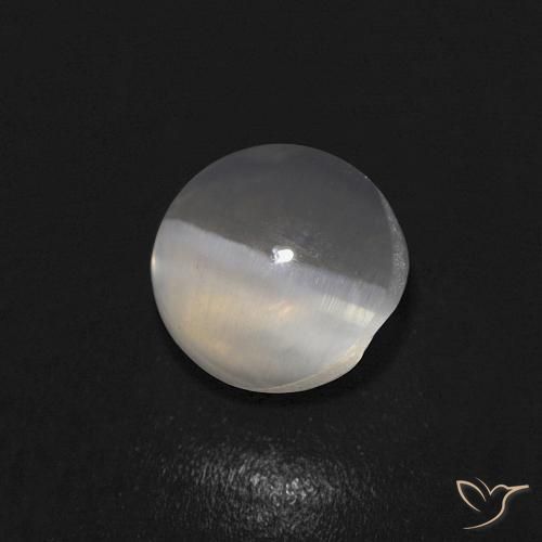 Silimanita Ojo de Gato Blanco cálido natural de 1.08 ct, Ovalada, Transparente