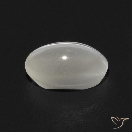 Silimanita Ojo de Gato Blanco cálido natural de 1.12 ct, Ovalada, Transparente