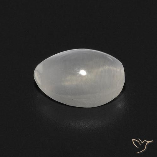 Silimanita Ojo de Gato Blanco cálido natural de 0.87 ct, Ovalada, Transparente