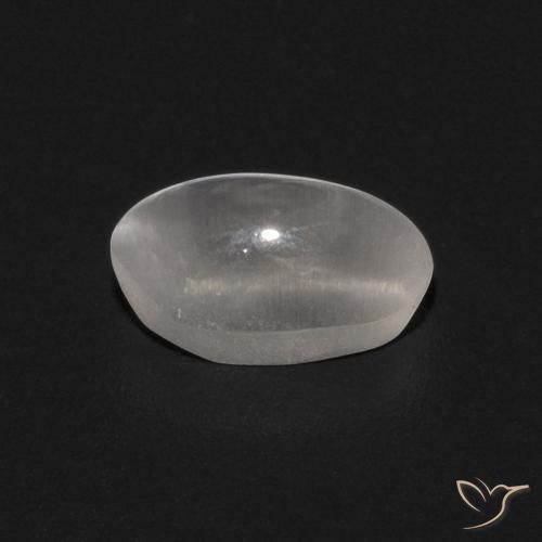 Silimanita Ojo de Gato Blanco claro natural de 0.86 ct, Ovalada, Transparente