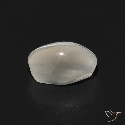 Silimanita Ojo de Gato Blanco cálido natural de 0.89 ct, Ovalada, Transparente