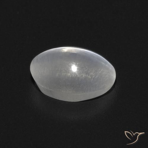 Silimanita Ojo de Gato Blanco natural de 0.91 ct, Ovalada, Transparente