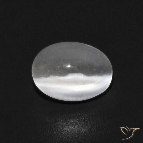 Silimanita Ojo de Gato Blanco natural de 0.84 ct, Ovalada, Transparente