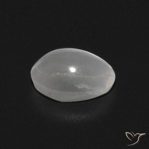 Silimanita Ojo de Gato Blanco natural de 0.84 ct, Ovalada, Transparente