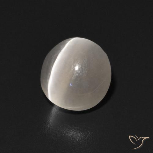 Silimanita Ojo de Gato Blanco cálido natural de 0.90 ct, Ovalada, Transparente