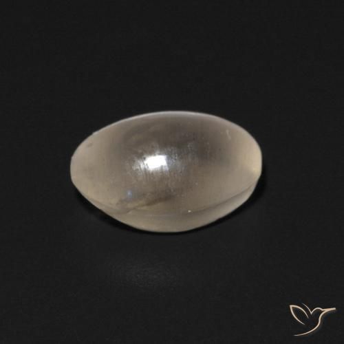 Silimanita Ojo de Gato Blanco cálido natural de 0.81 ct, Ovalada, Transparente