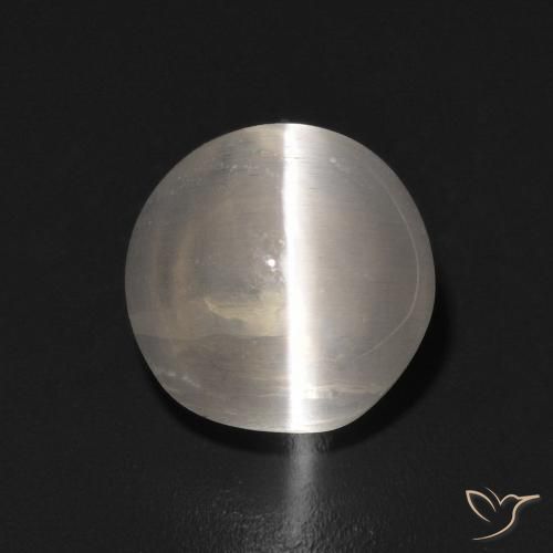 1.42ct Natural Blanco cálido Silimanita Ojo de Gato, Ovalada, Transparente
