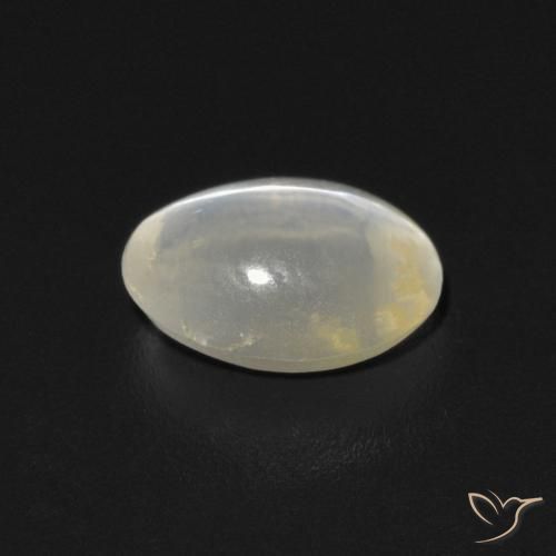 Silimanita Ojo de Gato Blanco cálido natural de 0.76 ct, Ovalada, Transparente