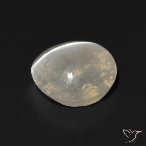 Silimanita Ojo de Gato Blanco cálido natural de 1.17 ct, Ovalada, Transparente