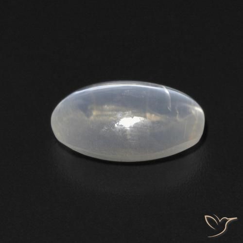 Silimanita Ojo de Gato Blanco cálido natural de 0.83 ct, Ovalada, Transparente