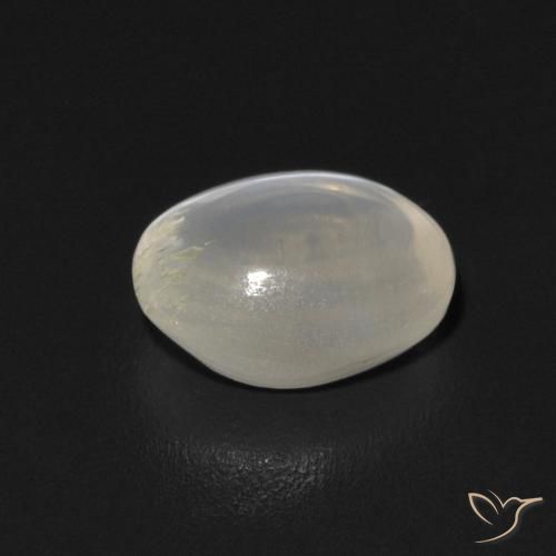 Silimanita Ojo de Gato Blanco cálido natural de 0.97 ct, Ovalada, Transparente
