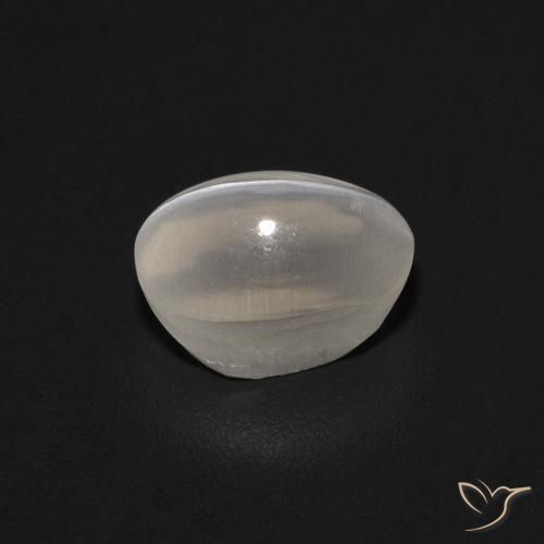 Silimanita Ojo de Gato Gris muy claro natural de 1.27 ct, Ovalada, Transparente