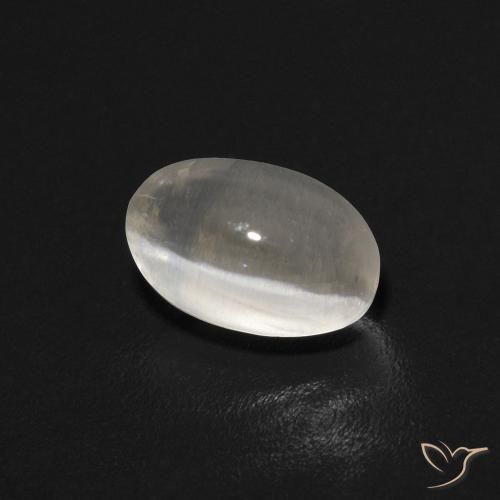 Silimanita Ojo de Gato Gris muy claro natural de 0.74 ct, Ovalada, Transparente