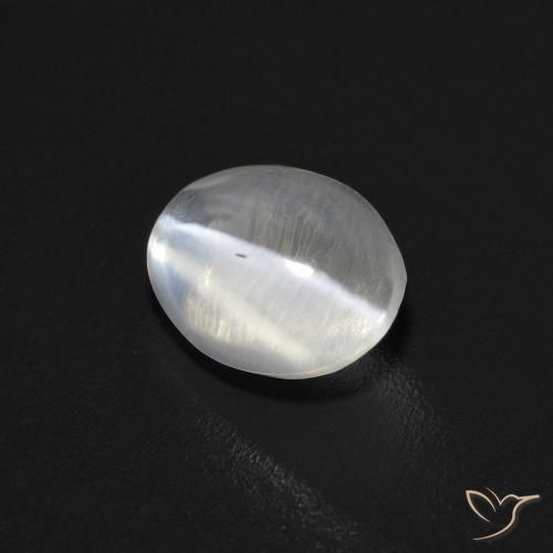 Silimanita Ojo de Gato Gris muy claro natural de 1.05 ct, Ovalada, Transparente